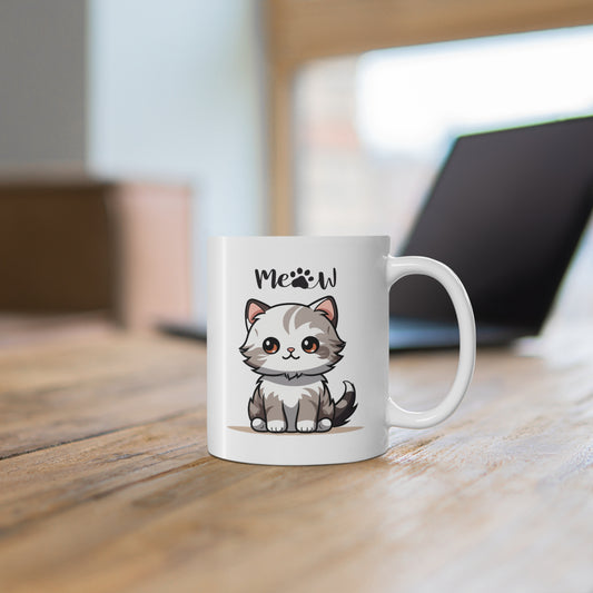 Cute Meow Cat Coffee Mug | Premium Ceramic Tea & Coffee Cup | Perfect Gift for Cat Lovers
